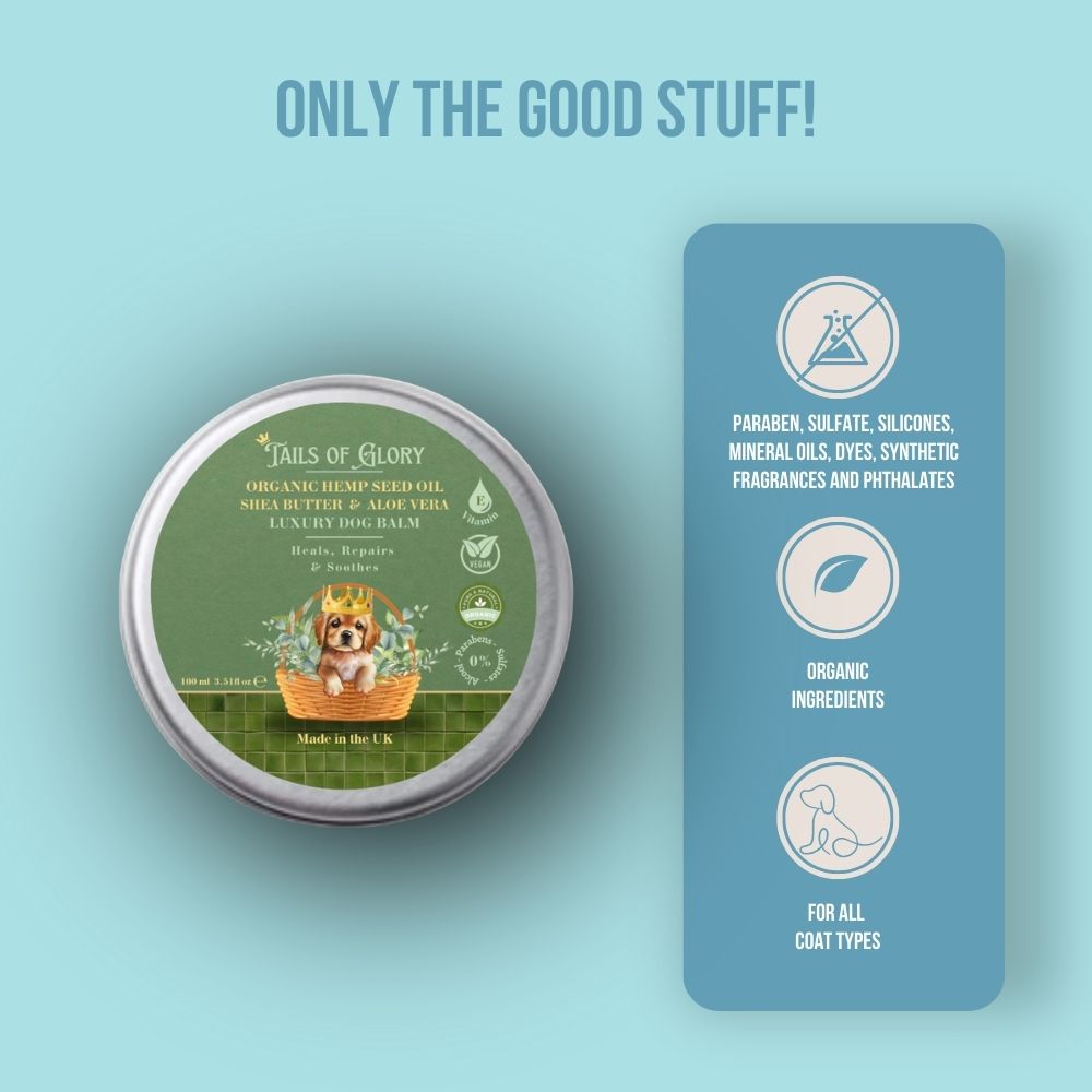 All Natural & Organic Hemp Seed Oil Dog Balm 100ml