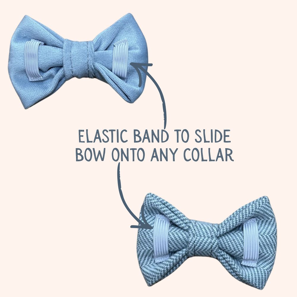 Blue Tweed and Velvet Bow Set