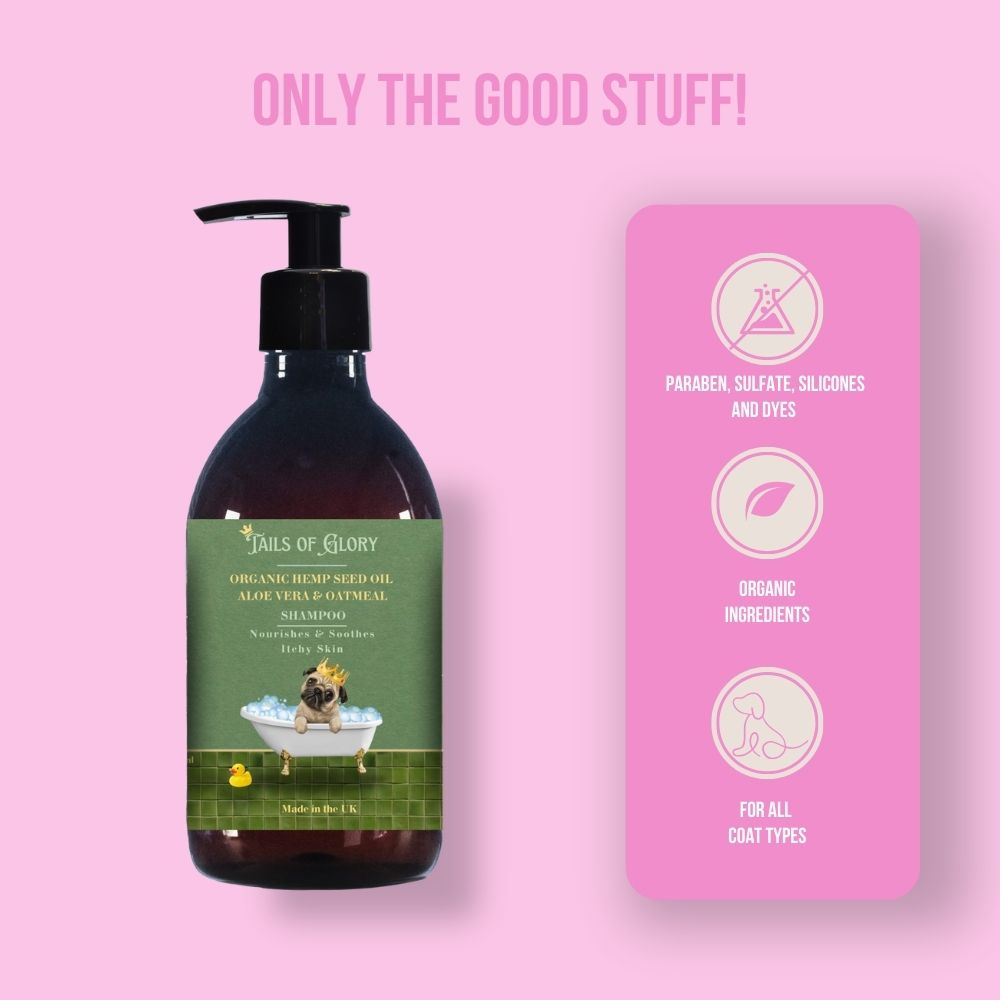 All Natural & Organic Hemp Seed Oil Dog Shampoo 300 ml