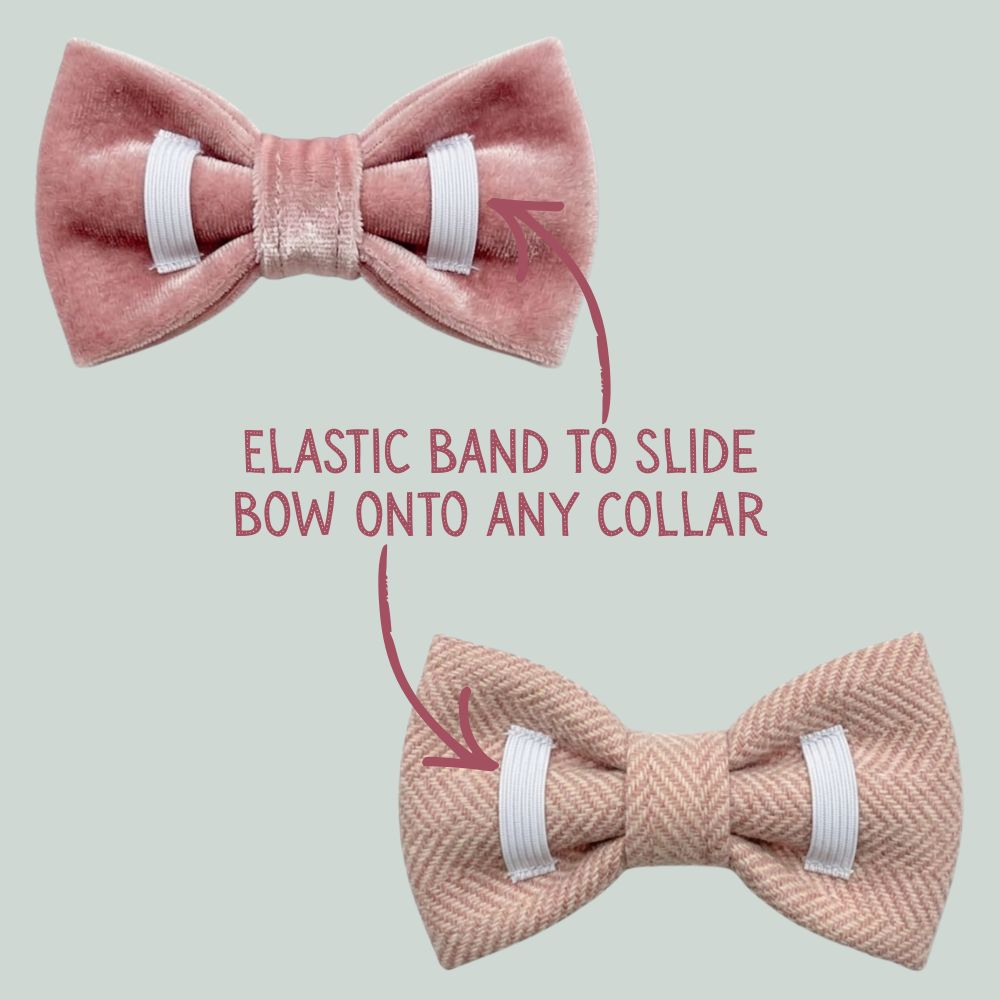 Pink Tweed and Velvet Bow Set