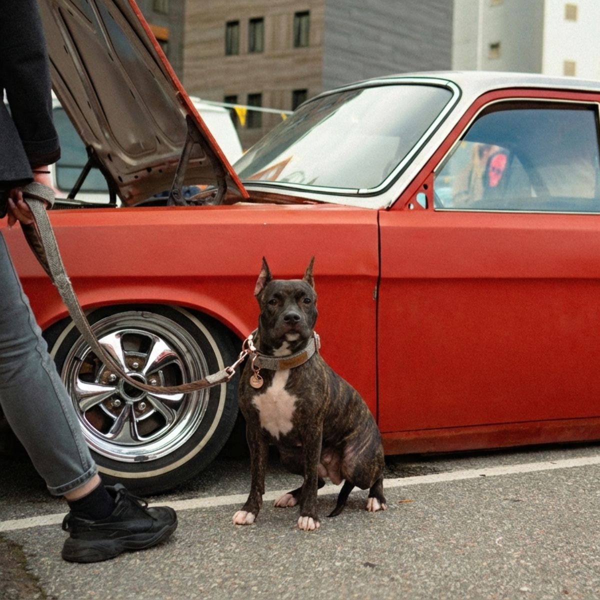 Dog Collar, Pouch and Lead Set - Brown Tweed & Velvet