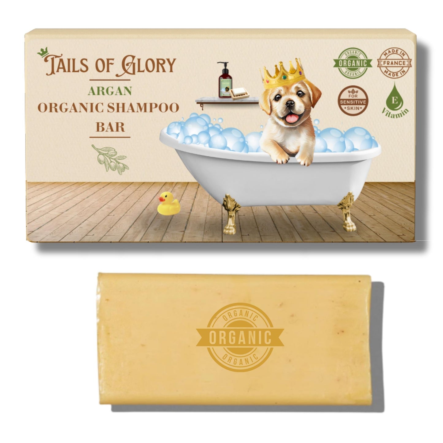 Organic Argan Oil Pet Solid Shampoo Bar - 100g