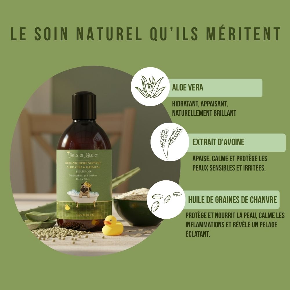 Trio apaisant, hydratant et brillant au chanvre