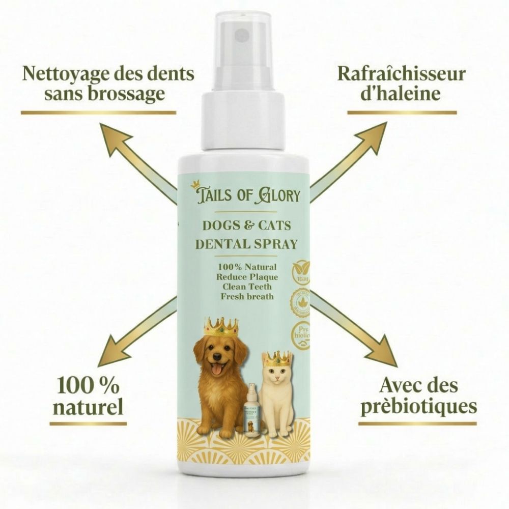 Spray dentaire naturel sans brossage pour chiens et chats 100ml
