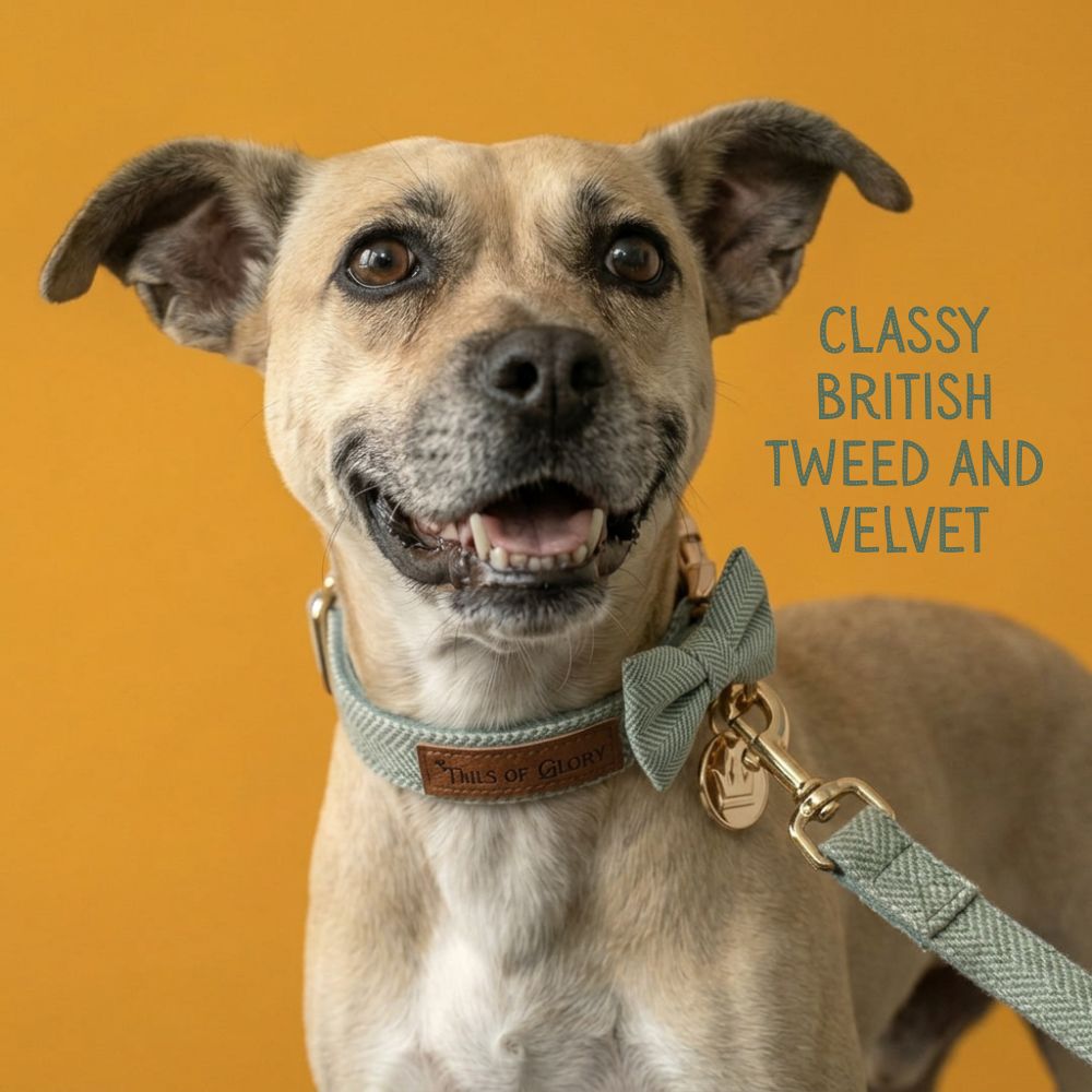 Green Tweed and Velvet Bow Set