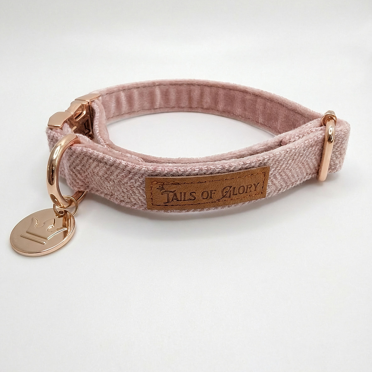 Dog Collar, Pouch and Lead Set - Pink Tweed & Velvet