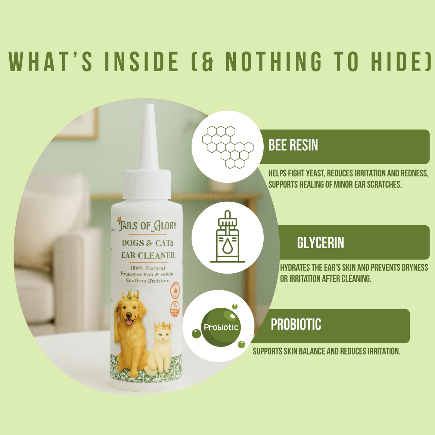 Natural Ear Cleaner for Dogs & Cats 100ml