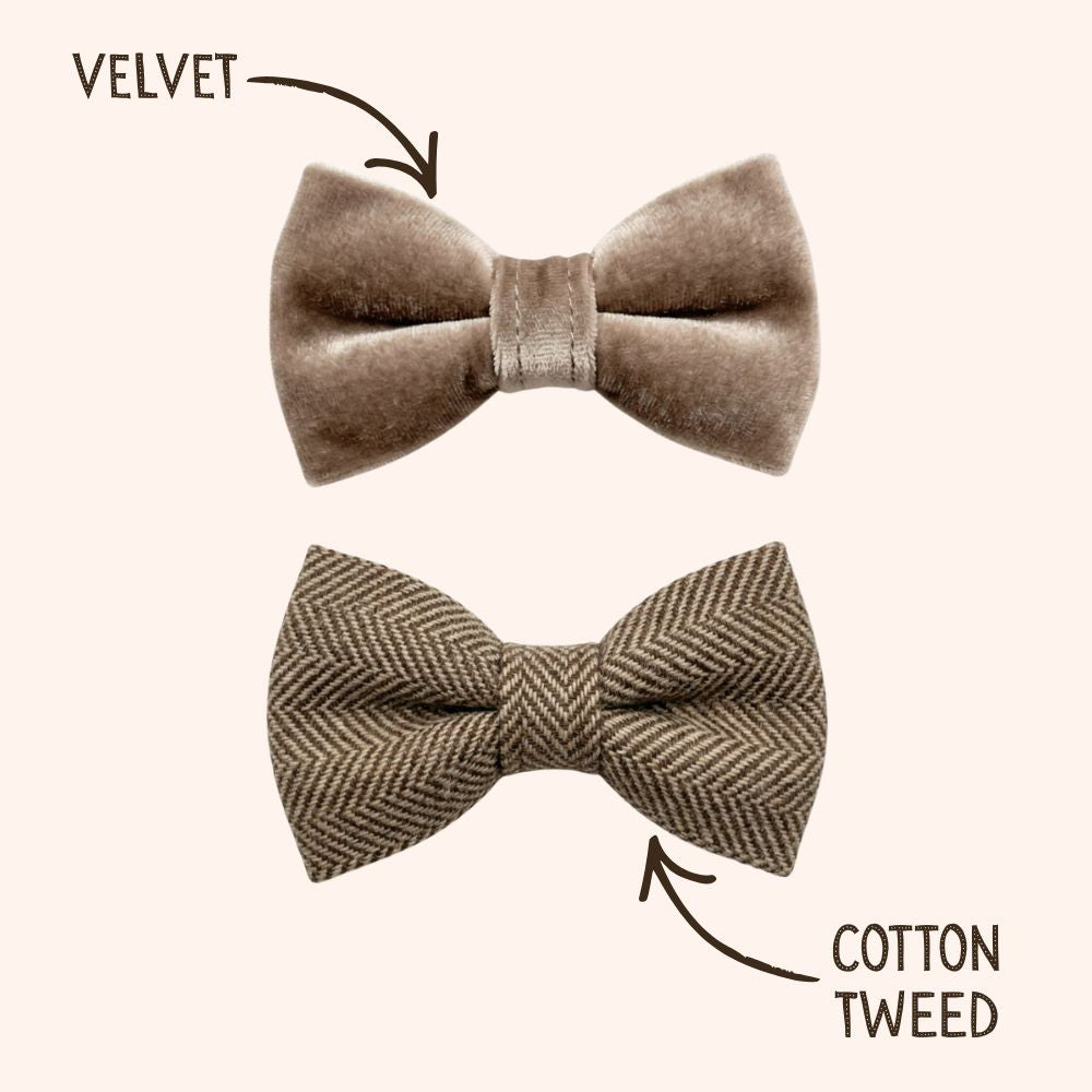 Brown Tweed and Velvet Bow Set