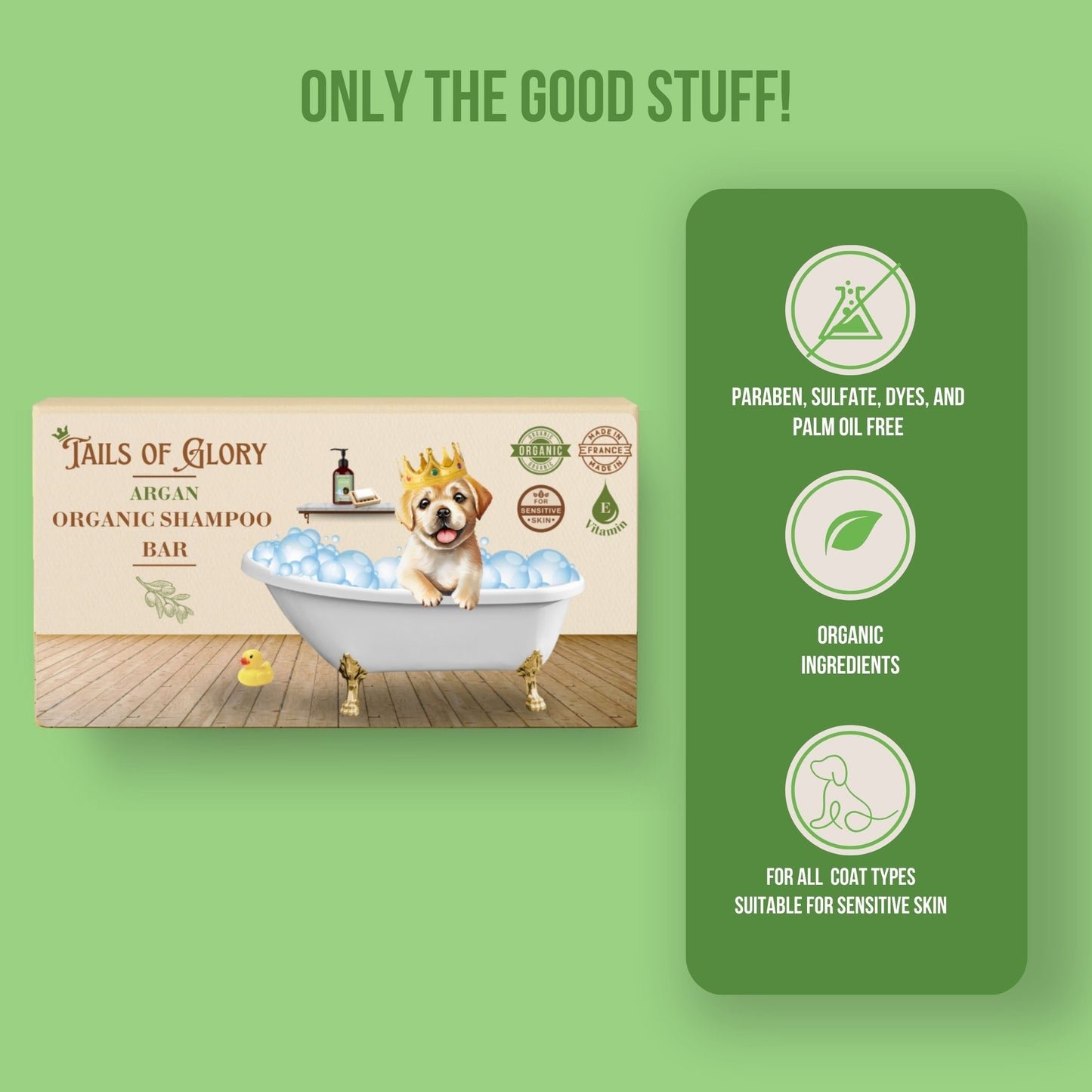 Organic Argan Oil Pet Solid Shampoo Bar - 100g