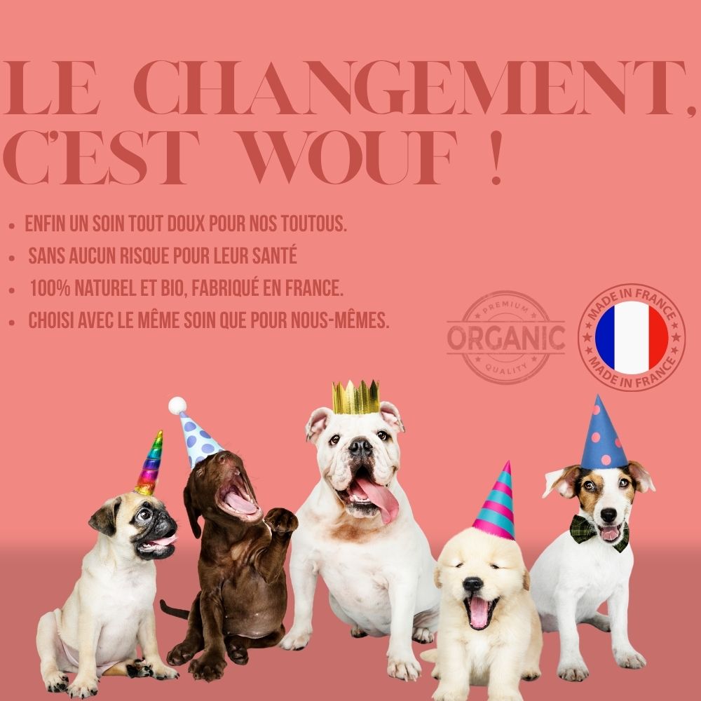 Shampoing pour chien à l'huile de graines de chanvre 100% naturelle et biologique 300 ml