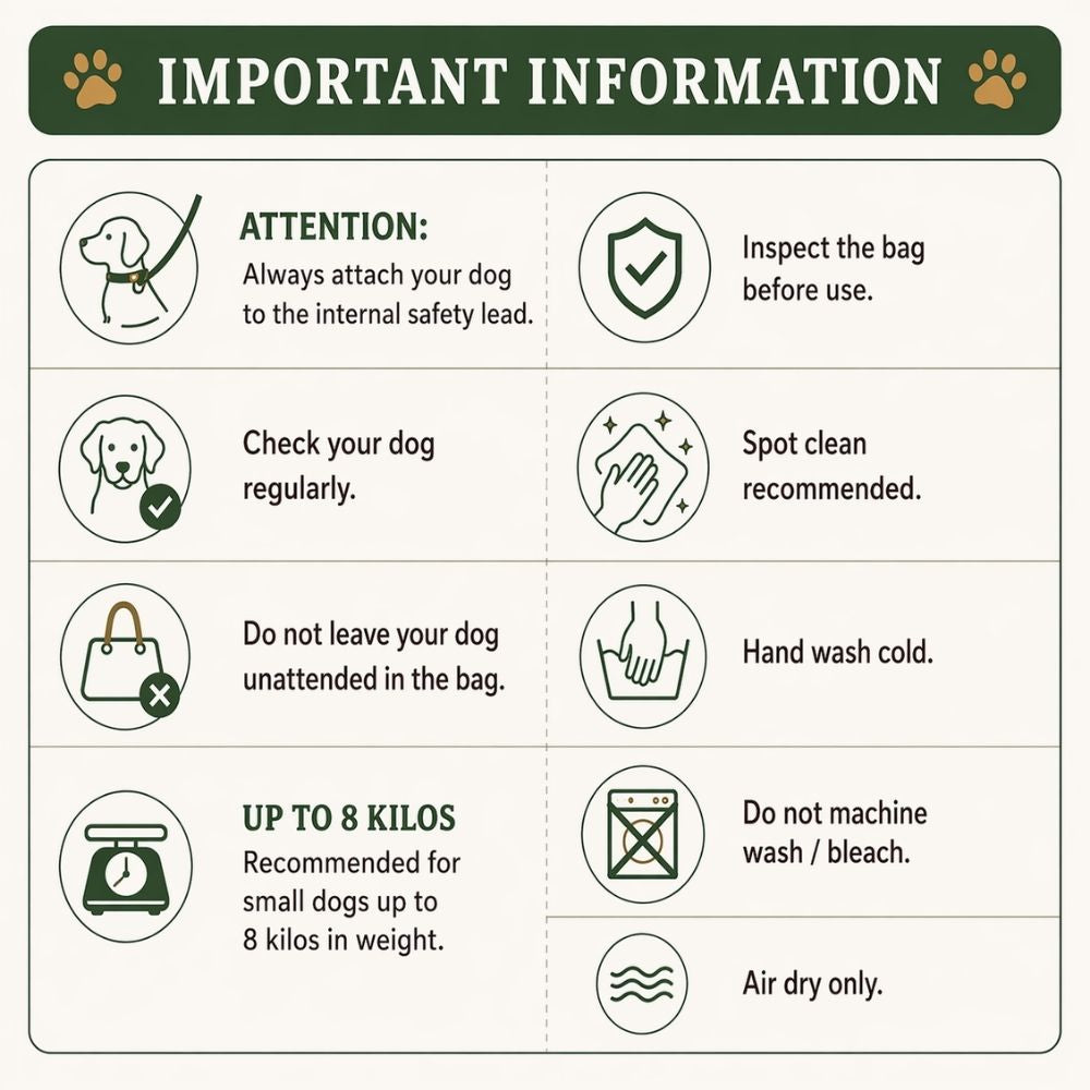 Stylish Dog Bag - Green