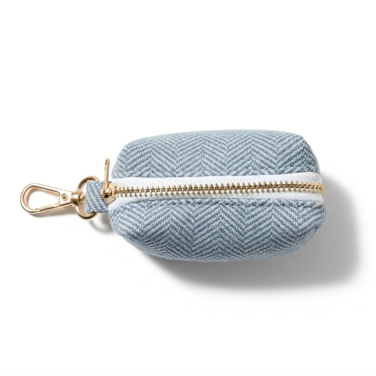 Ensemble collier, pochette et laisse pour chien - Tweed bleu et velours