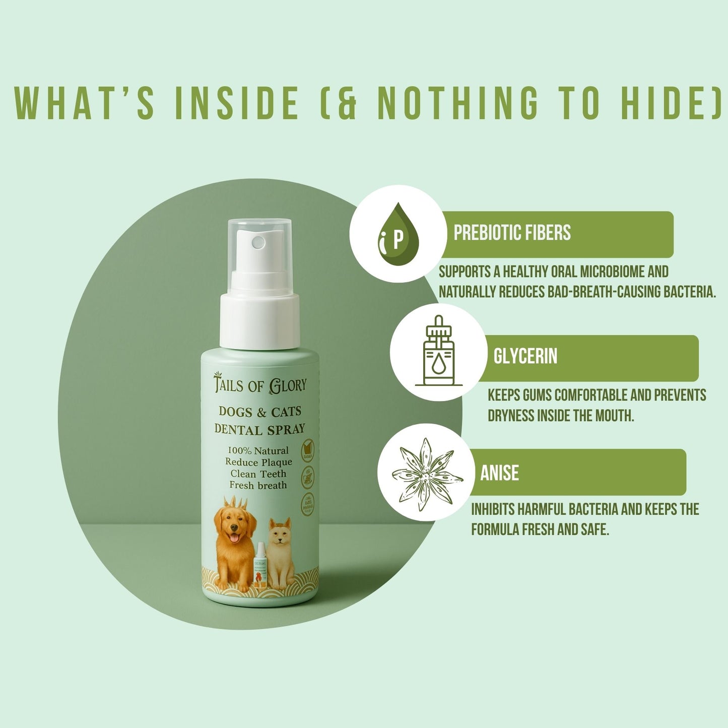 All Natural No-Brush Dental Spray for Dogs & Cats