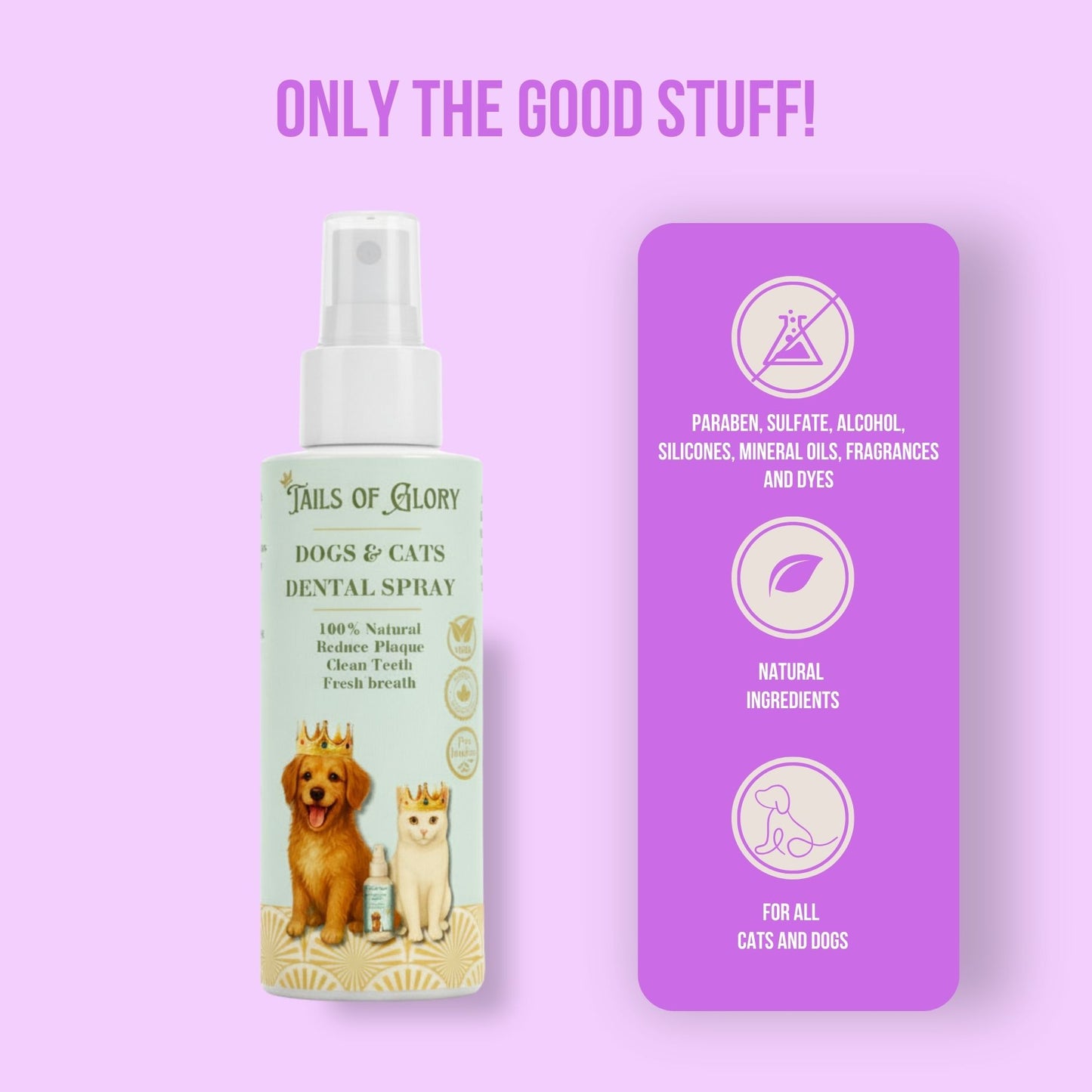 All Natural No-Brush Dental Spray for Dogs & Cats