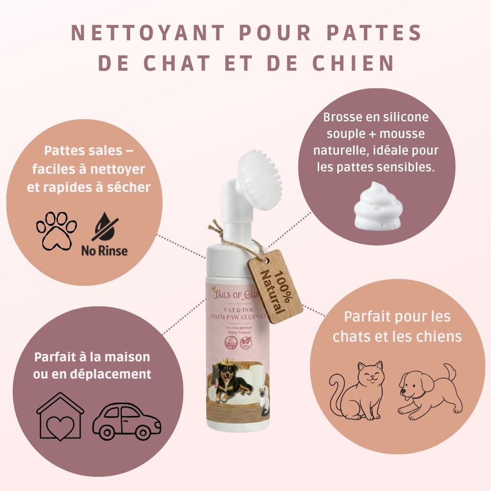 Nettoyant pour pattes sans rinçage pour chiens et chats - 200 ml 