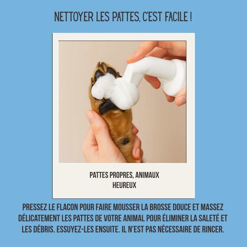 Nettoyant pour pattes sans rinçage pour chiens et chats - 200 ml 