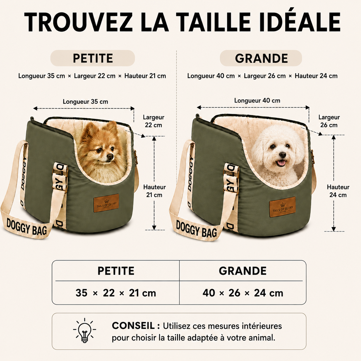 Dog Carrier Bag : Travel and sleeping bag for dogs up to 8 Kilo, Green
