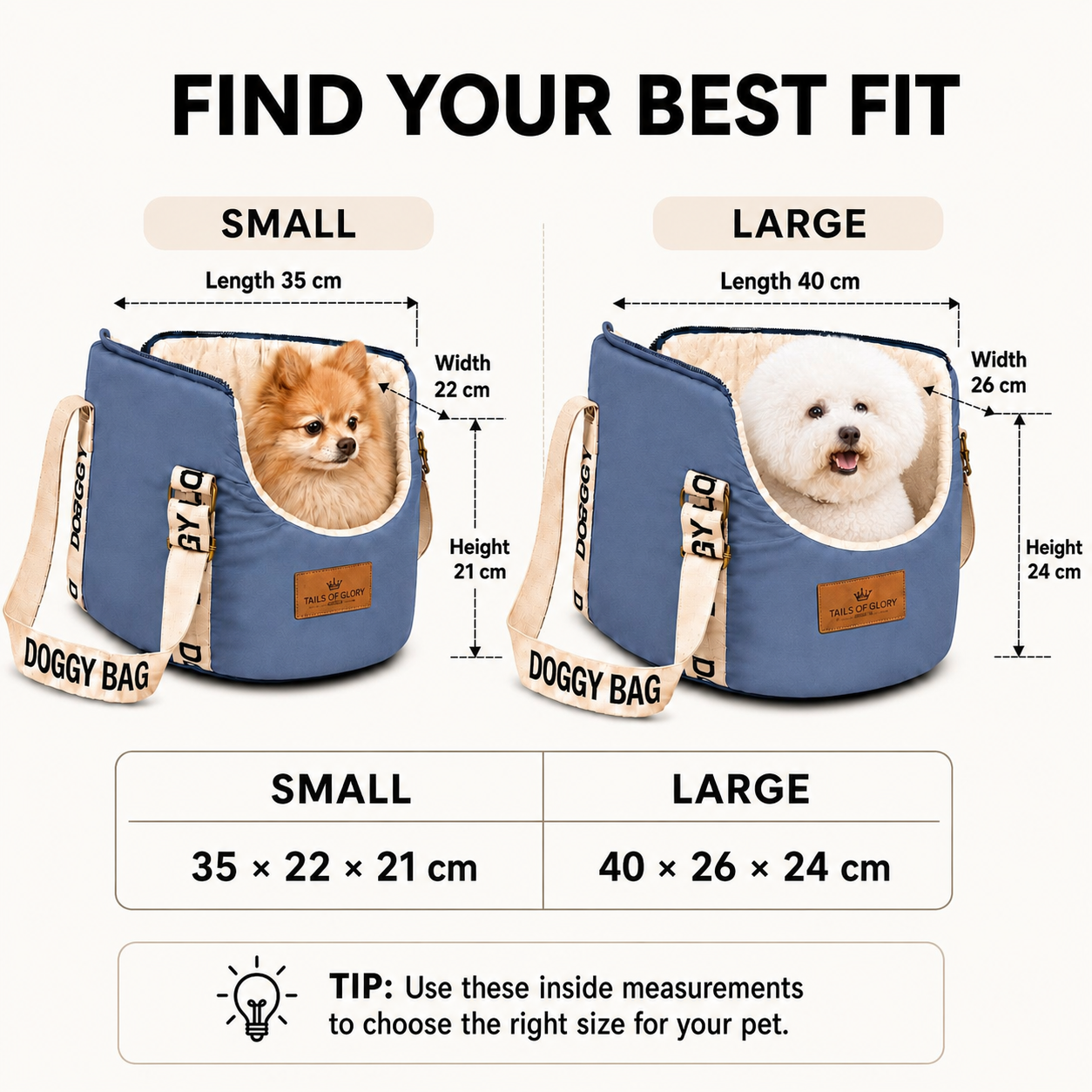 Dog Carrier Bag : Travel and sleeping bag for dogs up to 8 Kilo, Blue