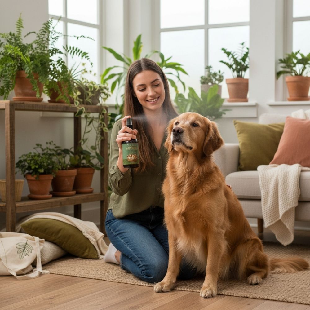 Spray pour chien 6 en 1 au chanvre bio, Parfum et brume apaisante, 300 ml 