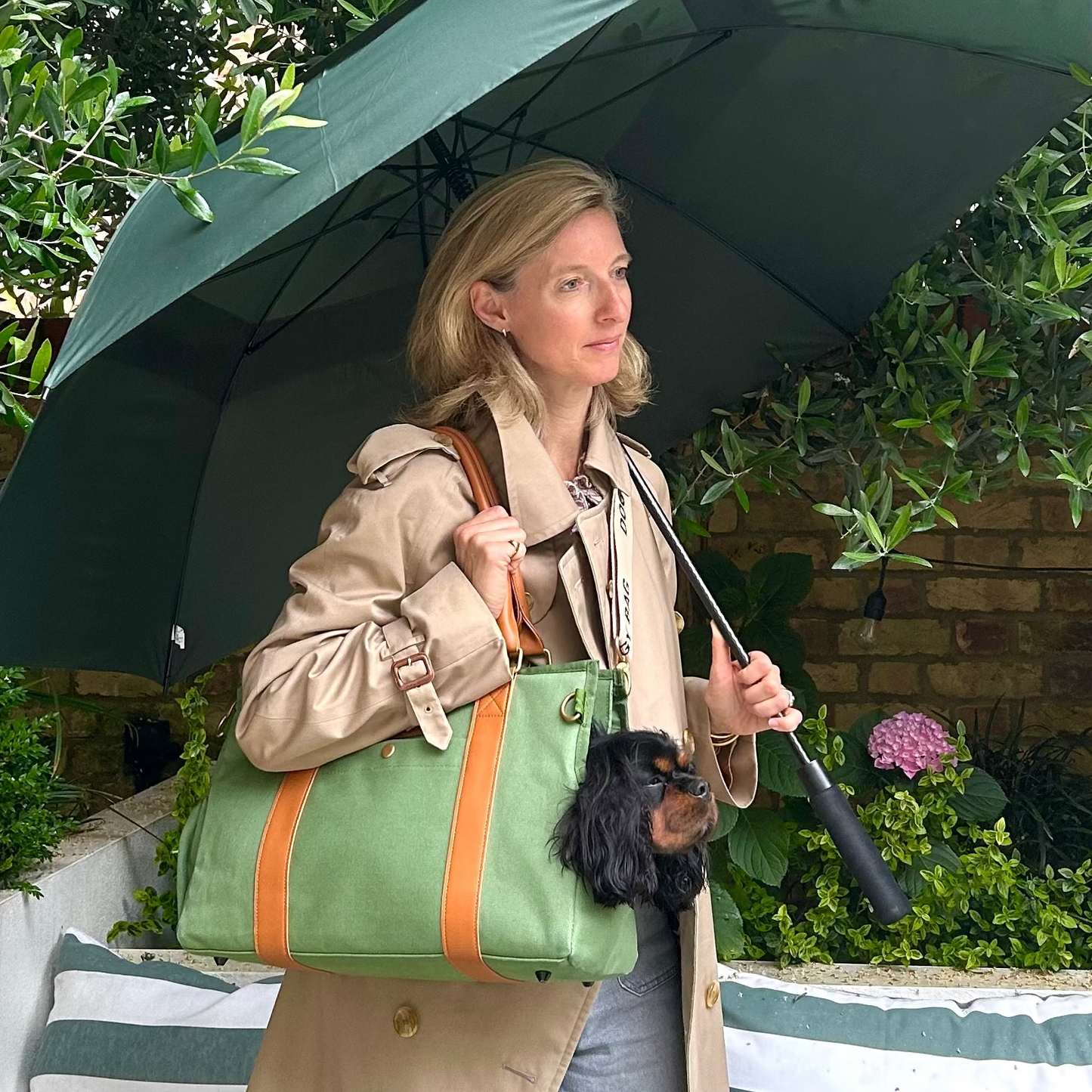 Dog Carrier Bag - Urban Travel Bag for Small Dogs  - Green