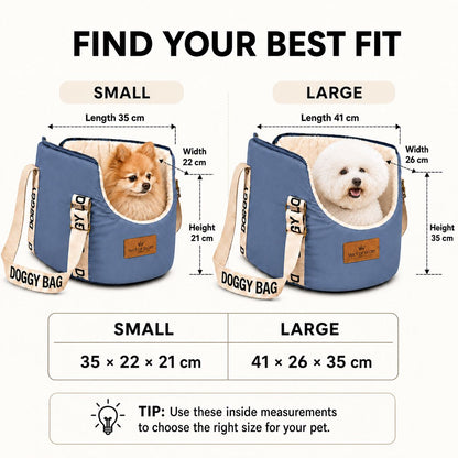 Dog Carrier Bag : Travel and sleeping bag for dogs up to 8 Kilo, Blue